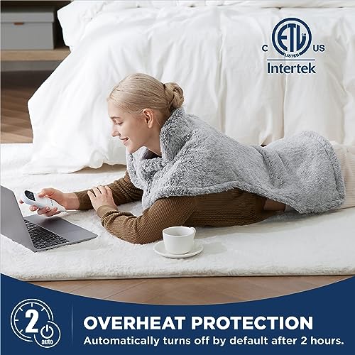 Bedsure Heating Pad for Neck and Shoulders and Back - Birthday Gifts for Women Men Mom Mens, FSA Eligible Items, Electric Heated Pad for Full Body, ETL Certified, Extra Large 24"x33", Grey - Image 6