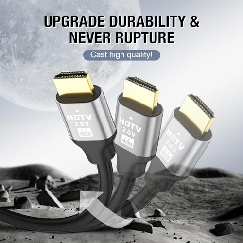 grofyllaa 4K Hdmi Kabel 30M, High Speed Hdmi 2.0 Kabel 4K@60Hz 2K@120Hz, vergoldeter Stecker 3D ARC HDCP 2.2 &2.3 für HDTV/Blu Ray Wiedergabe/Projektoren/Laptops/PS4/PS5(Silber) – Bild 3