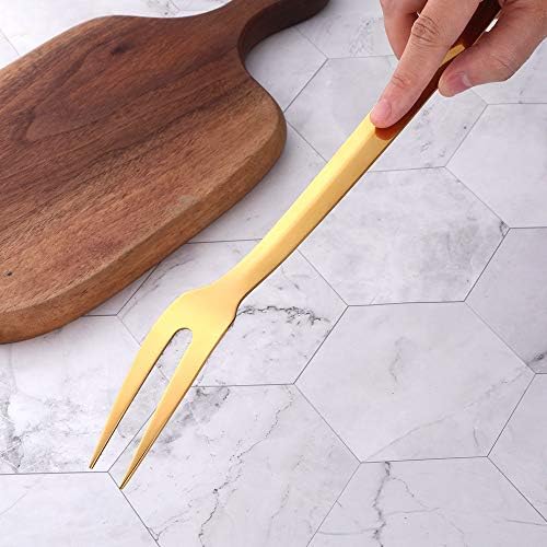 BuyGo Gold Grill Fork - 1228inch Stainless Steel Cooking Fork Heat Resistant