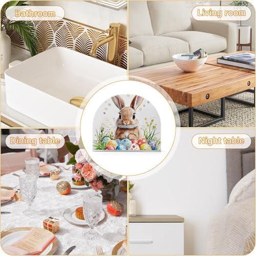 ALAZA Rabbit-Bunny Easter-Themed Napkin Holder 2-Pack