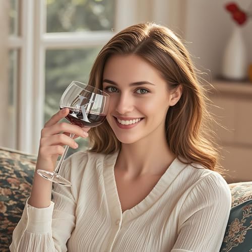 Personalized Gifts for Women, Monogrammed A-Z Wine Glass Customized Gift, Unique Christmas Birthday Gifts for Women Her Mom Friend Sister Wife Daughter Nurse (K) - Image 4