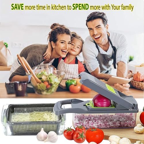 Manual Vegetable Chopper with 13-in-1 Functionality