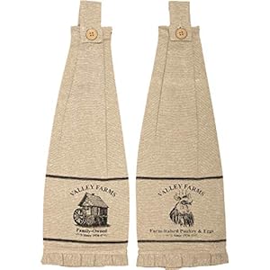 VHC Brands Valley Farms Mill and Rooster Farmhouse Tea Towel Set of 2
