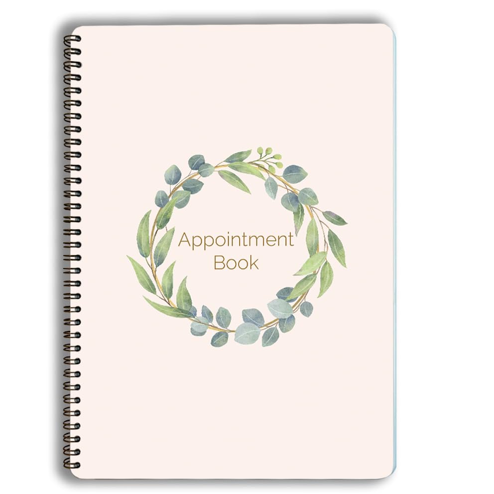 Appointment Book 104 pages 4 Columns per Page Undated Salons, Spas/Hair & Beauty 15 Minute Hourly Daily Planner 6am to 9pm Schedule Book Organisation Book Spiral Wire Bound #1587