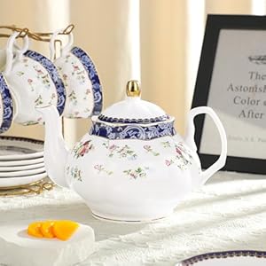 Fanquarebonechinateasetsforadults21pieceblueandrosesporcelainteaservicewithsugarbowlcreamerenglishcremicfloralteacupssetof6forwomenteaparty Urban Country Home Decor Fanquare bone china tea sets for adults 21 piece blue and roses porcelain tea service with sugar bowl creamer english cremic floral tea cups set of 6 for women tea party urban country home decor