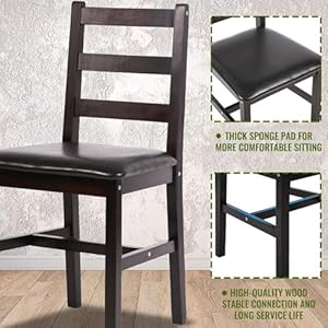   FDW-Kitchen-Table-and-Chairs-for-4-Dining-Room-Table-SetWood-Elegant-Kitchen-Sets-for-Small-SpaceDark-Brown