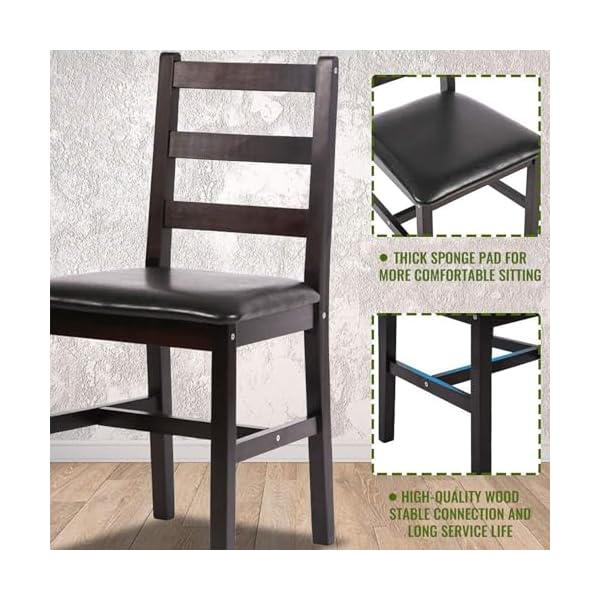   FDW-Kitchen-Table-and-Chairs-for-4-Dining-Room-Table-SetWood-Elegant-Kitchen-Sets-for-Small-SpaceDark-Brown