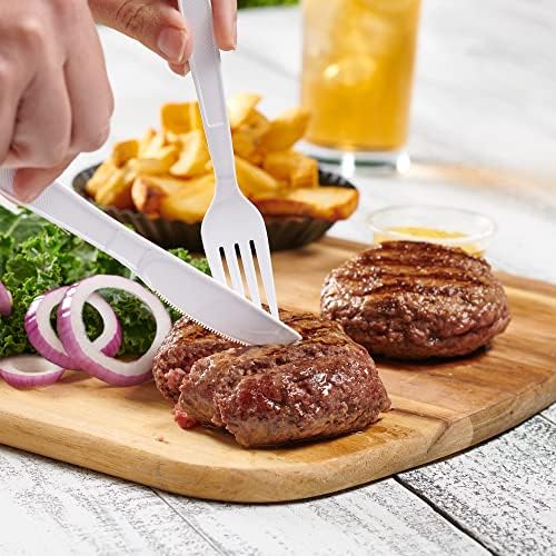 Comfy Package 500 Count Heavy Duty White Plastic Forks