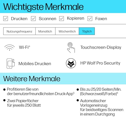 HP OfficeJet Pro 9132e Multifunktionsdrucker, 6 Monate gratis drucken mit HP Instant Ink inklusive, HP+, Drucker, Scanner, Kopierer, Fax, WLAN, LAN, Duplex, Airprint, Grau-Weiß – Bild 3