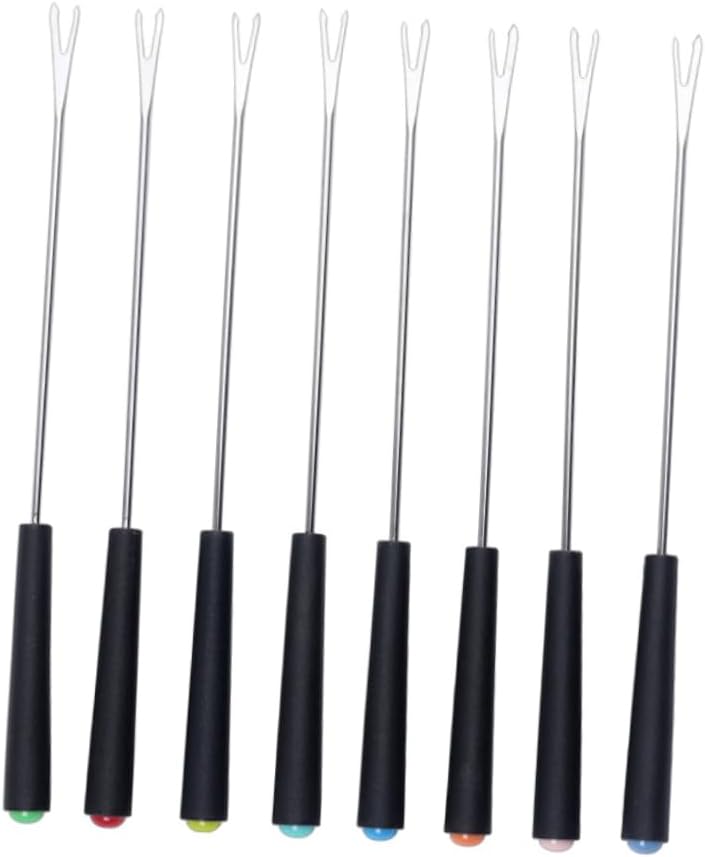 Stainless Steel Cheese Fondue Forks 8pcs - Perfect for Picnics Camping