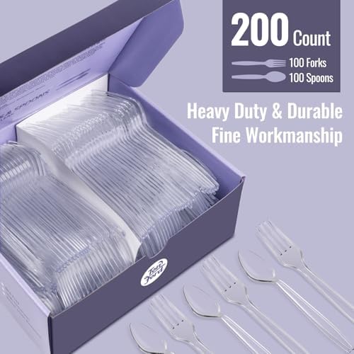 200-Count Heavy Weight Plastic Forks Spoons Set