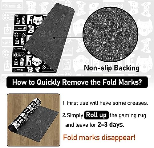 Lacut Game Rug with Controller Design for Boys Room