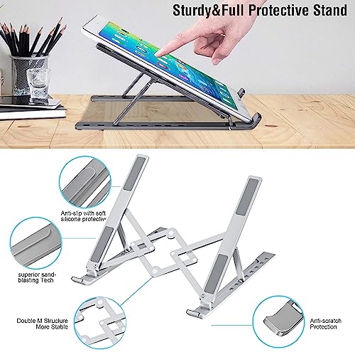OUGEP Laptop Ständer, Faltbar Höhenverstellbar Laptopständer Tragbarer Notebook Ständer, Kompatibel mit MacBook Pro Air, iPad, Lenovo, HP Alle 10-18'' Laptops (Schwarz) – Bild 3