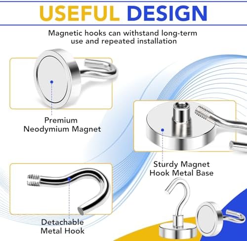VSKIZ 10 Pack Heavy Duty Magnet Hooks for Cruise Cabins