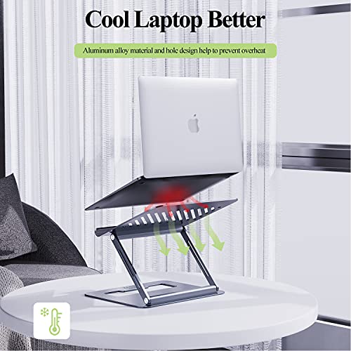 Minthouz Laptop Ständer, Winkel Einstellbar Notebook Ständer, Aluminium Faltbar Laptop Halterung Kompatibel mit MacBook Air Pro Dell XPS Lenovo HP Mehr 10"-17" Laptops – Bild 6