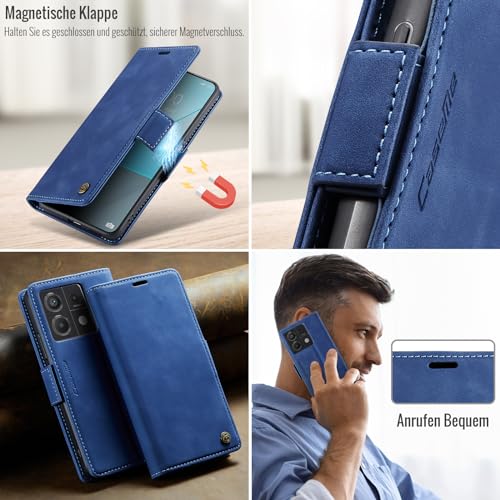 XYGLOW Handyhülle für Xiaomi Redmi Note 13 Pro 5G Hülle Klappbar Premium PU Lederhülle Klapphülle【RFID Schutz】Kartenfach Standfunktion Schutzhülle für Redmi Note 13 Pro 5G Flip Case Tasche Cover,Blau – Bild 5