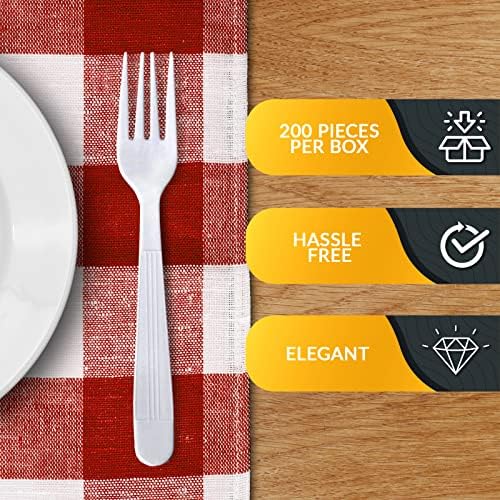 PAMI Heavy Weight Disposable Plastic Forks 200-Pack