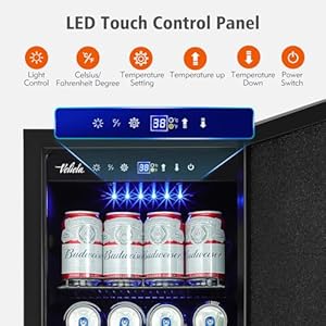   Beverage-Refrigerator-Cooler-15-Inch127-Cans-Beverage-Fridge-with-French-Door-Under-Counter-Built-in-or-Freestanding-Equipped-with-Powerful-and-Quiet-Compressor-Perfect-for-Beer-Cola