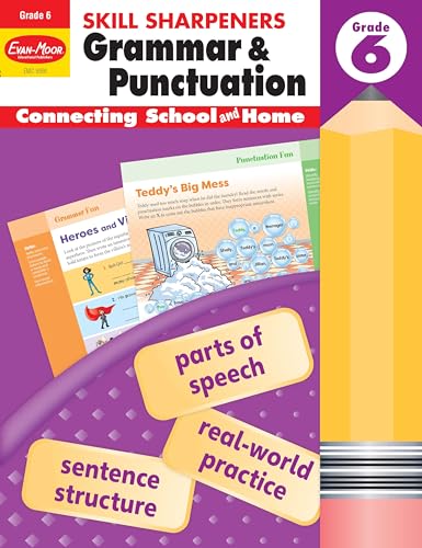 Evan-Moor Skill Sharpeners Grammar and Punctuation Workbook, Grade 6, Nouns, Verbs, Sentence Structure, Subject, Predicate, Language Handbook, ... (Skill Sharpeners: Grammar & Punctuation)