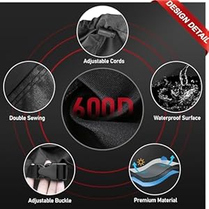 Patio Furniture Cover Rectangle 600D Outdoor Table Cover Waterproof Heavy Duty Lawn Furniture Set Covers for Outside Rectangular Dining Table and Chairs Seating Combo 88 x 62 x 28 Inch