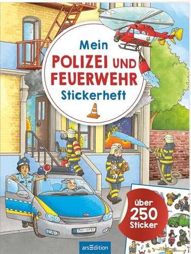 Mein Polizei- und Feuerwehr-Stickerheft: Über 250 Sticker | Stickerbuch für Kinder ab 4 Jahren