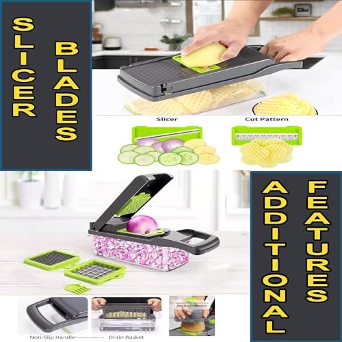 Manual Vegetable Chopper with 13-in-1 Functionality
