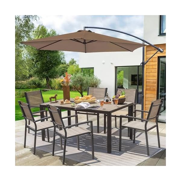   Homall-Patio-Dining-Set-7-Pieces-Outdoor-Furniture-with-Large-Table-and-6-Textilene-Chairs-for-Porch-Brown