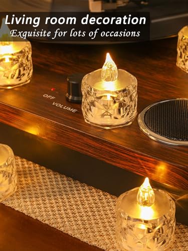 AYMXZT 24pcs Flashing Battery Powered LED Votive Tea Candles, Realistic Electronic Fake Candles for Birthday Gifts for Women Mom Grandma Mother's Day Decoration - Image 6