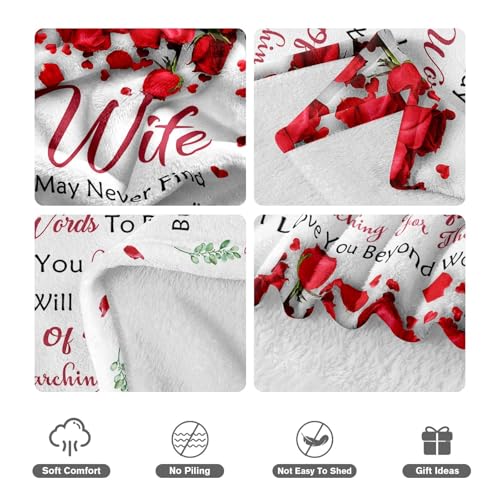 Gifts for Wife from Husband - Anniversary Wedding Gifts for Women - Wife Christmas & Birthday Gift Ideas - Romantic I Love You Gift for her - Valentines Present for Her - to My Wife's Blanket 50"x60" - Image 7