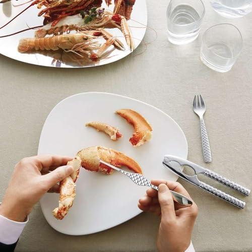 Alessi Colombina Fish Set 4 Shellfish Forks -Stainless Steel 1810 Design