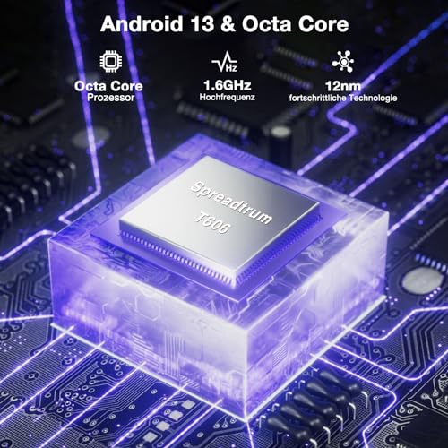 DOOGEE N50 Pro Handy, 20GB+256GB/TF 1TB Smartphone, 6.52" HD+ Android 13 Smartphone ohne vertrag, Octa Core, 50MP+8MP, 4200mAh, Fingerabdruck/Gesichtserkennung,GPS/OTG/4G Dual SIM Simlockfreie Schwarz – Bild 5