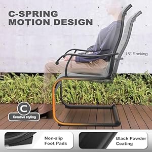   NUU-GARDEN-7-Piece-Outdoor-Dining-Set-6-All-Weather-Padded-Textilene-Patio-Chairs-and-61-Rectangular-Dining-Table-with-177-Umbrella-Hole-for-Garden-Patio-Light-Grey-and-Black