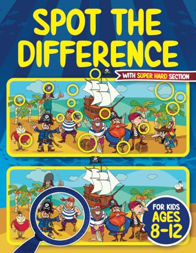 Spot the Difference Book for Kids ages 8-12: Seek and Find Hidden Picture Activity Book for 8, 9, 10, 11 and 12 Year Old Children | Includes SUPER HARD Bonus Section (Spot the Differences for Kids)