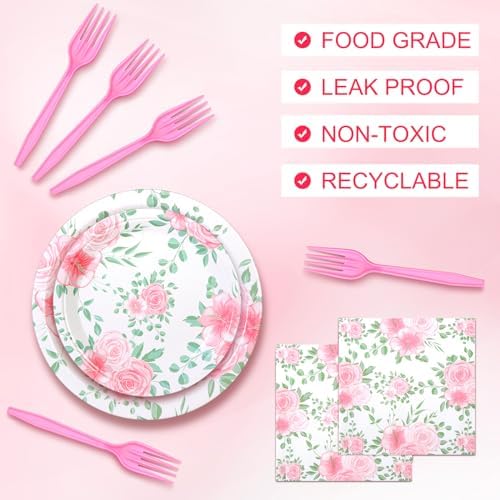 Charming Floral Party Tableware Set for Moments