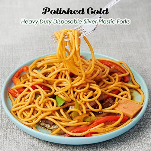 Premium 300-Pack Disposable Silver Plastic Forks