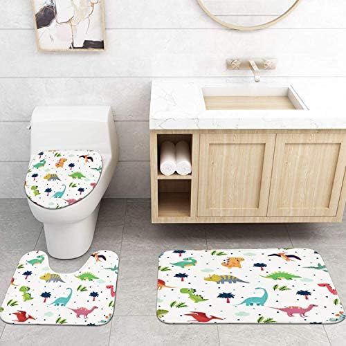 Ikfashoni 4Pcs Cartoon Dinosaur Bath Set