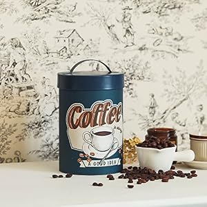 NIKKY HOME Metal Canisters for Coffee Sugar Tea Kitchen Container Farmhouse Country Decor Jar Large Rustic Decorations Steel Food Storage Tin for The Kitchen Counter - Coffee NIKKY HOME Metal Canisters for Coffee Sugar Tea Kitchen Container Farmhouse Country Decor Jar Large Rustic Decorations Steel Food Storage Tin for The Kitchen Counter Coffee