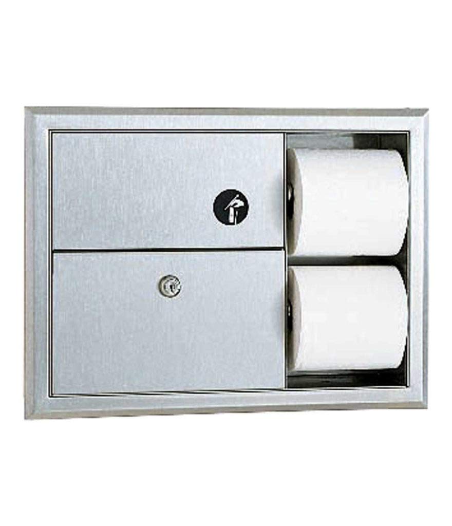 Bobrick B-3094 ClassicSeries Sanitary Napkin Disposal Toilet Tissue Dispenser Stainless Steel