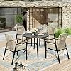   HERAS-HOUSE-5-Pieces-Patio-Dining-Set-4-x-Woven-Rattan-Dining-Chairs-with-Cushions-42-Metal-Round-Dining-Table-Outdoor-Rattan-Dining-Table-Set-for-Lawn-Garden-Backyard-Deck