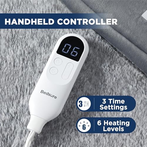 Bedsure Heating Pad for Neck and Shoulders and Back - Birthday Gifts for Women Men Mom Mens, FSA Eligible Items, Electric Heated Pad for Full Body, ETL Certified, Extra Large 24"x33", Grey - Image 5