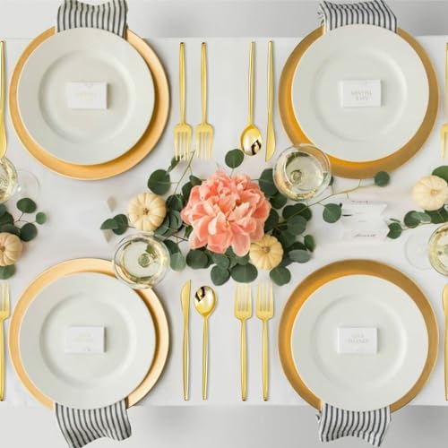 SUT 150PCS Gold Plastic Silverware