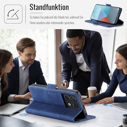 XYGLOW Handyhülle für Xiaomi Redmi Note 13 Pro 5G Hülle Klappbar Premium PU Lederhülle Klapphülle【RFID Schutz】Kartenfach Standfunktion Schutzhülle für Redmi Note 13 Pro 5G Flip Case Tasche Cover,Blau – Bild 4