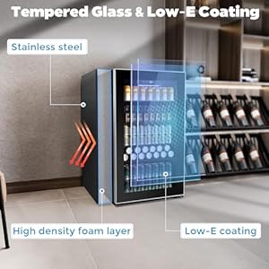  Kndko-Beverage-Refrigerator-Cooler-130-Can-Mini-Fridge-with-Adjustable-Shelves-Glass-Door-Digital-Temperature-Control-LED-Lighting-Energy-Efficient-for-Home-Office-Bar-32-CuFt-Black