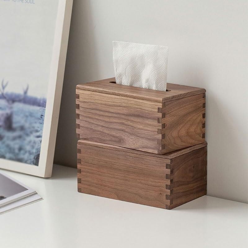 Compact Wooden Tissue Box Space-Saving Removable Holder for Home Away