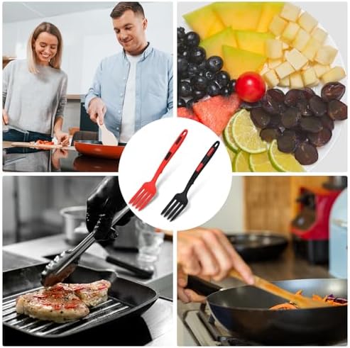 Xihircd 2-Piece Silicone Cooking Forks Heat-Resistant Nonstick Multifunctional Kitchen Tools