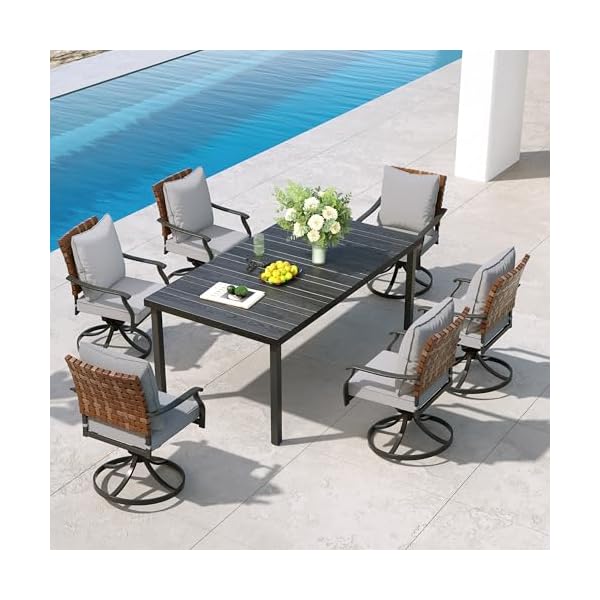   Grand-patio-7-Piece-Outdoor-Dining-Set-6-Leather-Look-Wicker-Swivel-Patio-Chairs-1-Straight-Legs-Rectangular-Dining-Table-Black