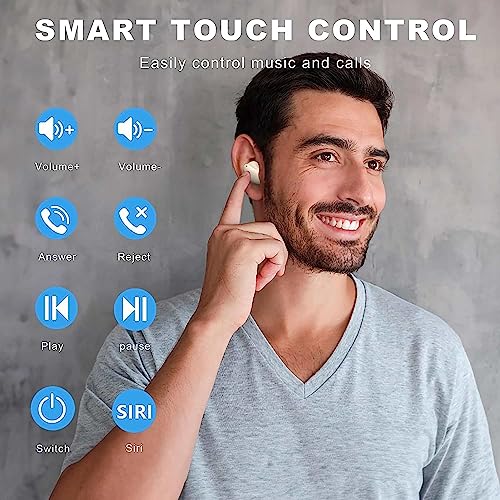 HOTOWON Bluetooth Kopfhörer 5.3, 2023 Bluetooth-Kopfhörer HiFi Stereo, True Wireless Kopfhörer in Ear mit ENC Mic, 24h kombinierte Laufzeit für Android iOS – Bild 6
