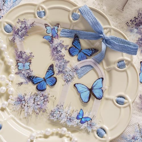 Scrapbook Zubehör Stickers 120 pcs für Bullet Journal,Aesthetic Sticker Set PET Blumenstrauß, Schmetterling Scrapbooking Sticker Aufkleber Deko für Photo Album,Journaling Laptops, Crafts DIY – Bild 6