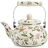  Jucoan-26-Quart-Vintage-Enamel-Tea-Kettle-Green-Floral-Enamel-on-Steel-Teapot-with-Cool-Touch-Porcelain-Handle-for-Stovetop-Home-Kitchen-Decor-Gift-for-Housewarming-Christmas-New-Year