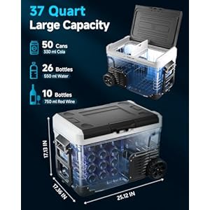   Car-Fridge-Portable-12V-Refrigerator-37-Quart35L-Electric-Cooler-with-1224V-DC110-240V-AC-for-Truck-Van-RV-Camper-SUV-12v-Cooler-with-Wheels-for-Camping-Boat-Travel-468F